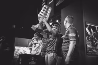 FaZe Clan lifting the ESL One New York 2017 Trophy