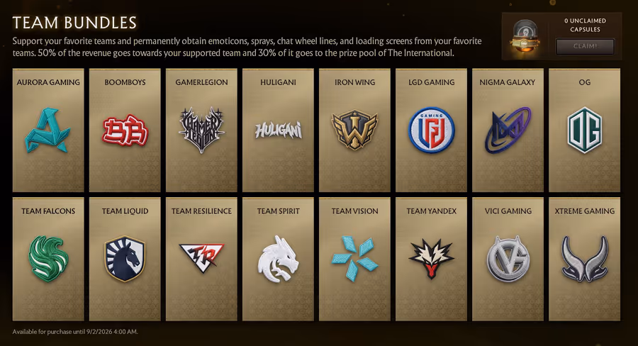 TI2026 supporter bundles